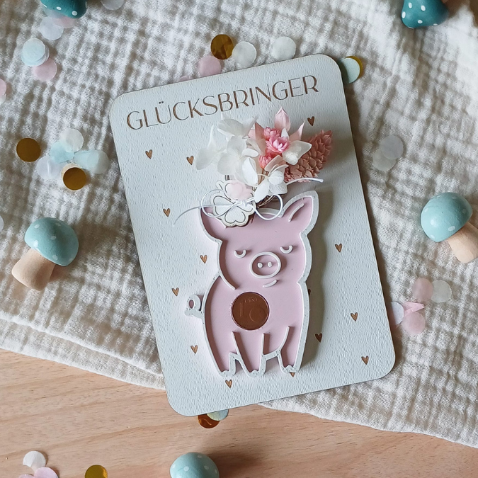 STL 3D Druck Datei Glücksbringer Glückscent Halter für 1 Cent Münze Silvester Mitbringsel 3D-Datei 3D-Druck Vorlage Kleeblatt Glücksschwein – Bild 7