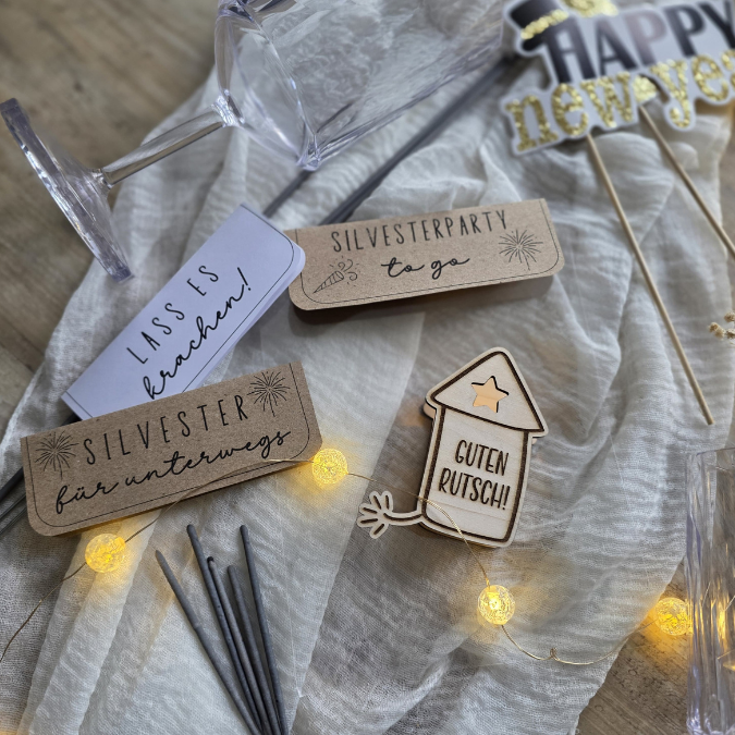 Tütenklappe Verschluss PRINT Druckvorlage PDF Verpackung für Kleinigkeiten - Silvester to go - Printable PDF Datei zum selber drucken – Bild 5