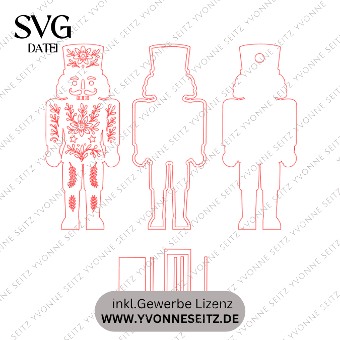 SVG Laser Datei Nussknacker Lichtnussknacker für Transparentpapier Lichterkette Lichtdatei Leuchtdatei Laserdatei SVG Datei Russisch skandi – Bild 6