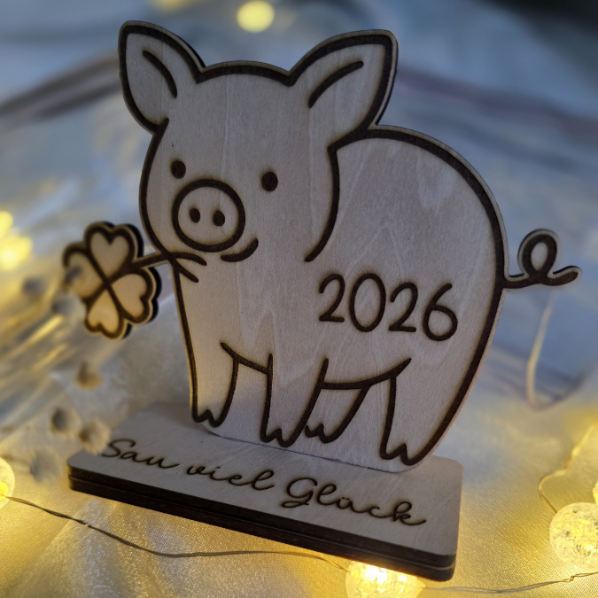SVG Laserdatei Glücksschweine 3mm 4mm Aufsteller Tischdeko Silvester Glück Glücksbringer Mitbringsel Silvester Neujahr Datei Laser – Bild 5
