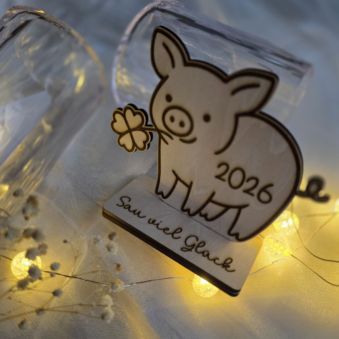 SVG Laserdatei Glücksschweine 3mm 4mm Aufsteller Tischdeko Silvester Glück Glücksbringer Mitbringsel Silvester Neujahr Datei Laser – Bild 10