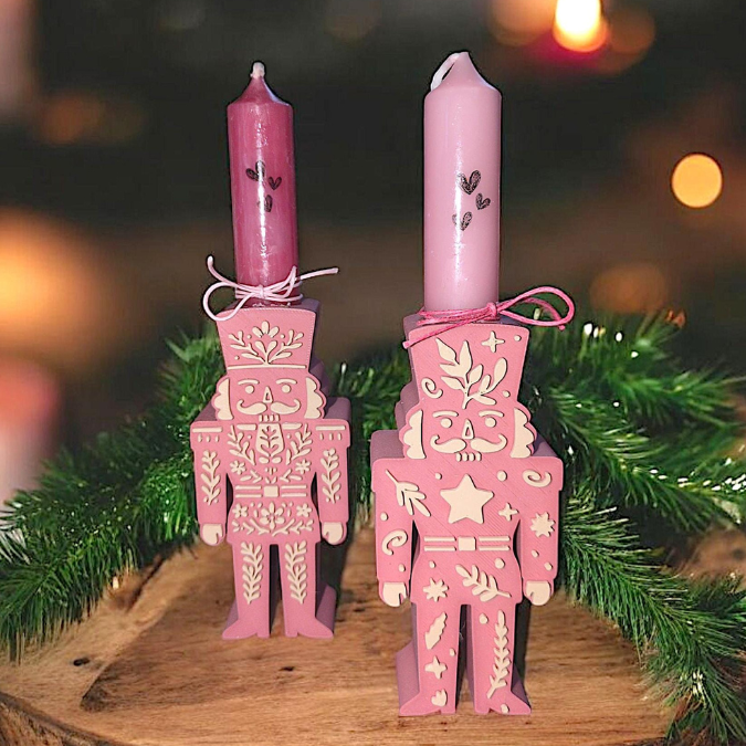 STL 3D Druck Datei 2er Set Nussknacker für Reagenzglas Blumen Kerzen oder Geld Russische Weihnacht Geschenkidee Skandi Christmas Skandi Deko – Bild 9