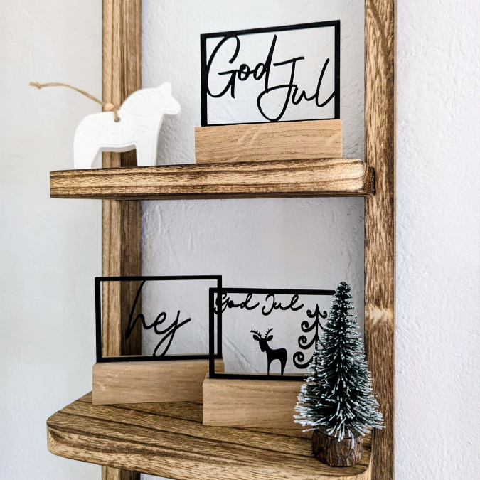SVG Laser Datei Winter Weihnachten Skandi Scandi Rahmen für Klötzchen Klötzchenrahmen Skandinavian living Scandihome Reh Hej God Jul – Bild 3