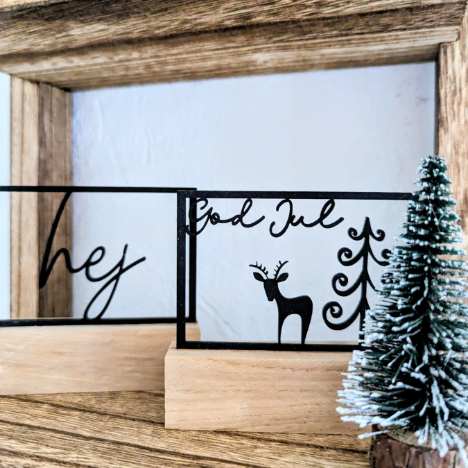 SVG Laser Datei Winter Weihnachten Skandi Scandi Rahmen für Klötzchen Klötzchenrahmen Skandinavian living Scandihome Reh Hej God Jul – Bild 30