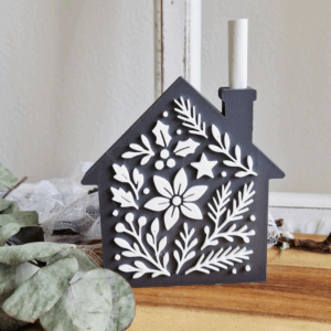 STL 3D Druck Datei Weihnachten Haus Weihnachtshaus Floral mit Schornstein zum füllen dekorieren Skandi 3D-Datei 3D-Druck Vorlage Häuschen