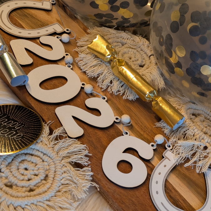 SVG Laserdatei Silvester Deko Partydeko Girlande zum aufhängen Kleeblatt Hufeiesen Silvesterdekoration Neujahr Jahreswechsel Datei – Bild 11