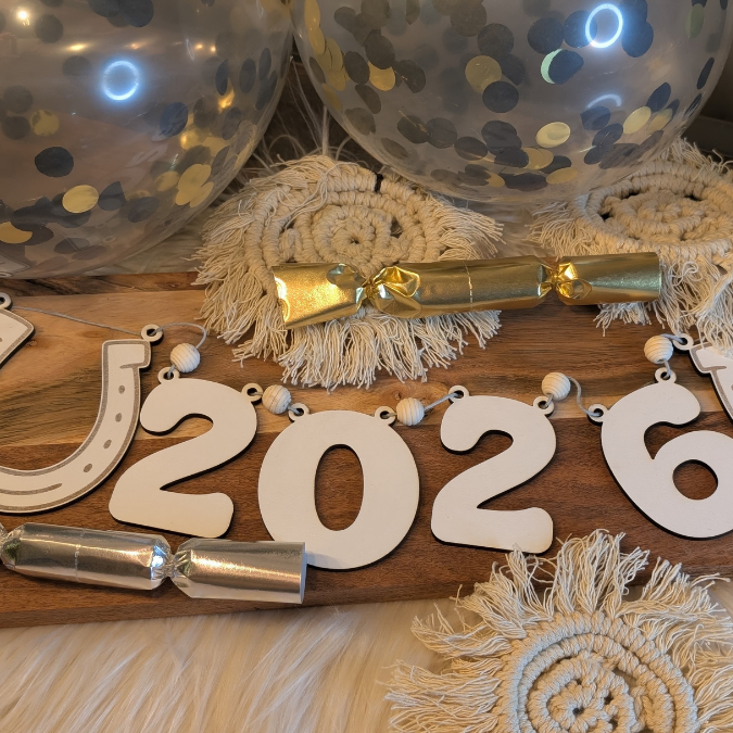 SVG Laserdatei Silvester Deko Partydeko Girlande zum aufhängen Kleeblatt Hufeiesen Silvesterdekoration Neujahr Jahreswechsel Datei – Bild 8