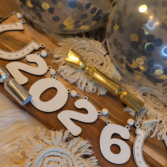 SVG Laserdatei Silvester Deko Partydeko Girlande zum aufhängen Kleeblatt Hufeiesen Silvesterdekoration Neujahr Jahreswechsel Datei – Bild 9