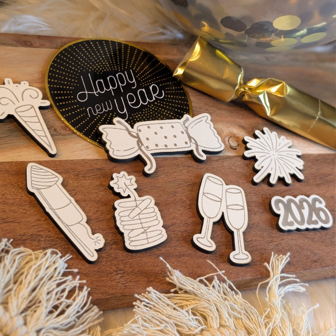 SVG Laserdatei 6 Designs Mini Silvesterparty Streudeko Silvester Neujahr Jahreswechsel Party to go Kleinigkeit Mitbringsel SVG Datei – Bild 14