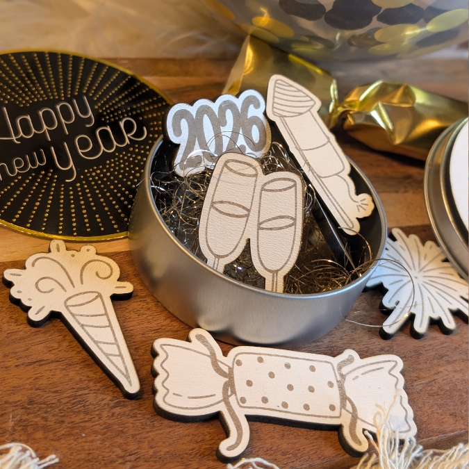 SVG Laserdatei 6 Designs Mini Silvesterparty Streudeko Silvester Neujahr Jahreswechsel Party to go Kleinigkeit Mitbringsel SVG Datei – Bild 12
