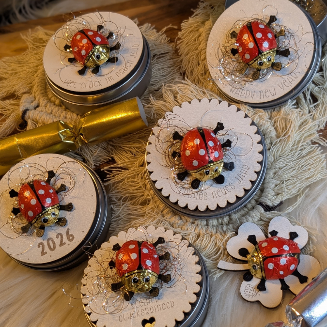 SVG Laserdatei Geschenkscheiben Glück Silvester Kleeblatt für Gießteile Kleinigkeiten Neujahr Jahreswechsel Mitbringsel Geschenkidee Datei – Bild 23