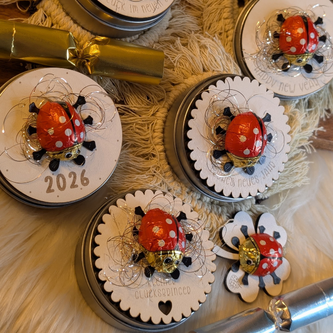 SVG Laserdatei Geschenkscheiben Glück Silvester Kleeblatt für Gießteile Kleinigkeiten Neujahr Jahreswechsel Mitbringsel Geschenkidee Datei – Bild 20