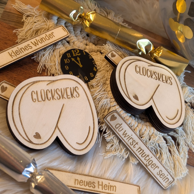 SVG Laserdatei Glückskeks mit personalisierbaren Botschaften inkl PDF Mini Silvester Glück Glücksbringer Mitbringsel Silvester Neujahr Datei – Bild 15