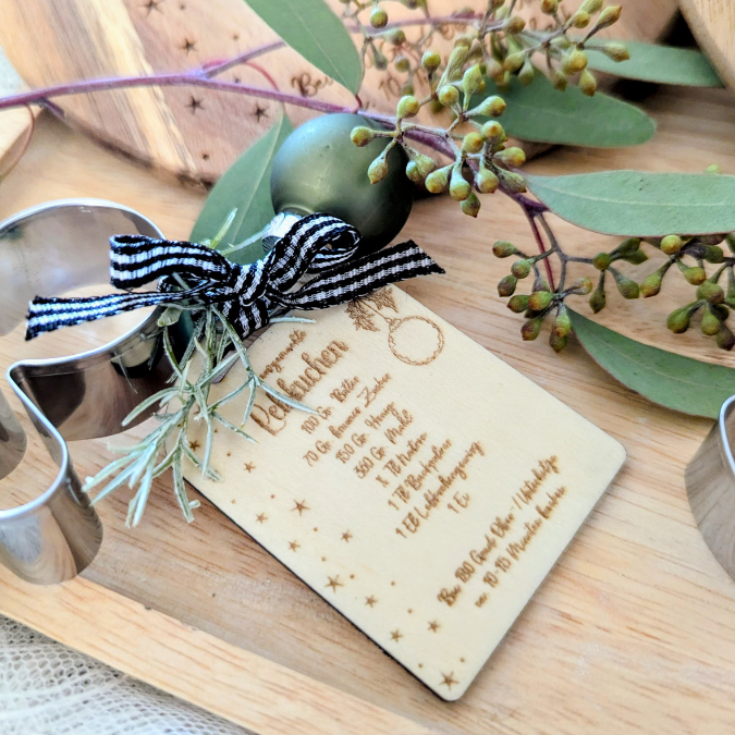 SVG Laserdatei 3 Designs Lebkuchenrezept Lebkuchen Brettchen Dekobrett Küchendeko Weihnachten kleines Mitbringsel SVG Datei Lebkuchenmann – Bild 28