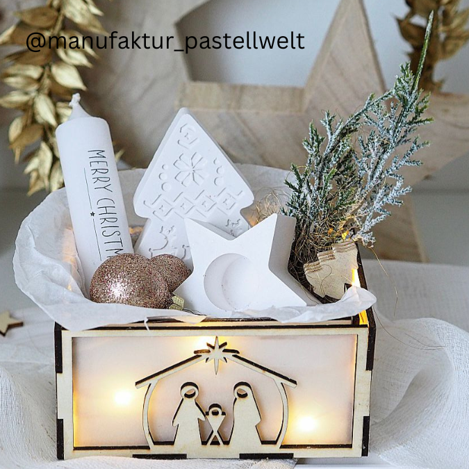 3mm Geschenkbox für Kleinigkeiten Weihnachten Weihnachtsbox Geschenkkiste SVG Laser Datei Weihnachtsmarkt to go Geschenkidee Lichtbox – Bild 5