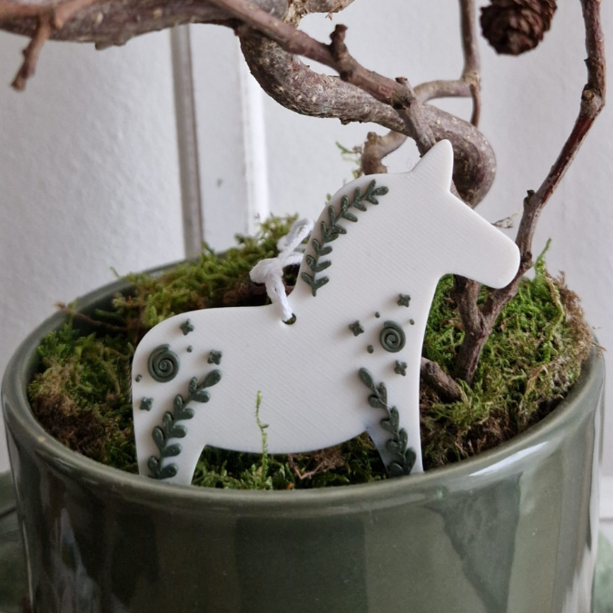 STL 3D Druck Datei 8 Designs Anhänger Dalapferd, Nussknacker, Lebkuchenmann Geschenkanhänger Baumanhänger Skandi 3D-Datei 3D-Druck Vorlage – Bild 3