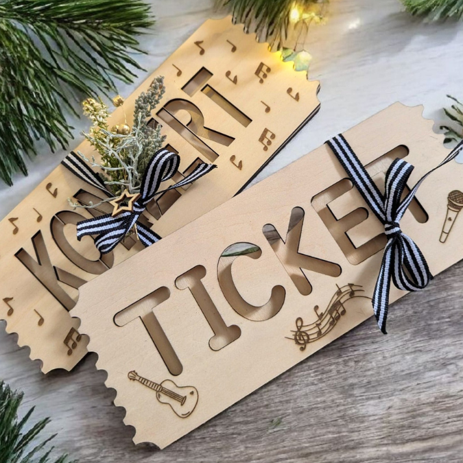 SVG Laser Datei Verpackung für Konzerttickets Tickets Konzertkarten Musik Festival Geschenkidee Weihnachtsgeschenk personalisierbar Konzert – Bild 16