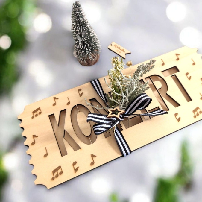 SVG Laser Datei Verpackung für Konzerttickets Tickets Konzertkarten Musik Festival Geschenkidee Weihnachtsgeschenk personalisierbar Konzert – Bild 3