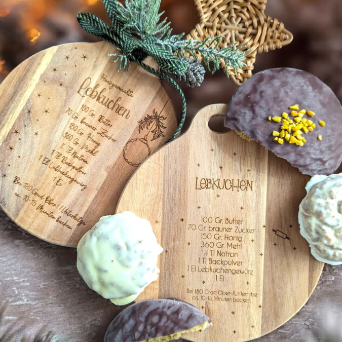 SVG Laserdatei 3 Designs Lebkuchenrezept Lebkuchen Brettchen Dekobrett Küchendeko Weihnachten kleines Mitbringsel SVG Datei Lebkuchenmann – Bild 27