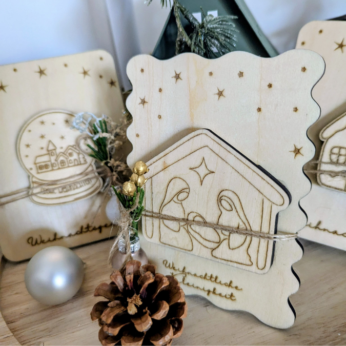 SVG Datei Verschiedene Designs Laserdatei Karten für Gutscheine Geld Blumen Weihnachten Nikolaus Christkind Geldgeschenk Verpackung Geld – Bild 27