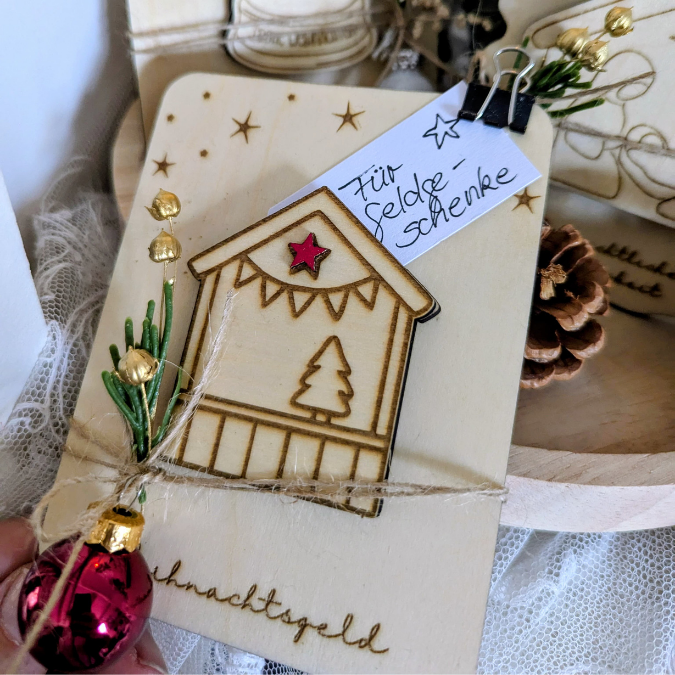 SVG Datei Verschiedene Designs Laserdatei Karten für Gutscheine Geld Blumen Weihnachten Nikolaus Christkind Geldgeschenk Verpackung Geld – Bild 26