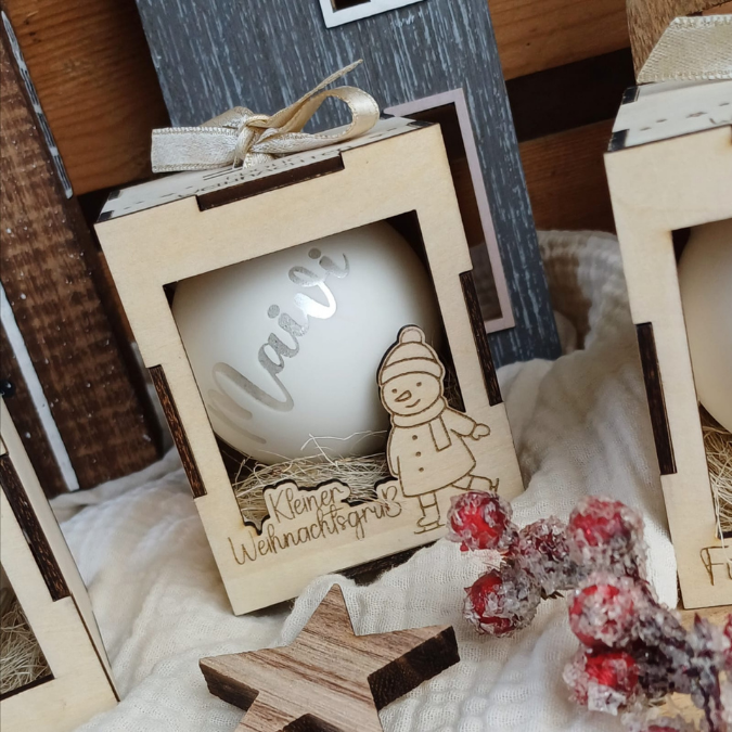 3mm Kugelbox für 6cm Kugeln SVG Datei Verpackung für Christbaumkugeln 9 Designs inkl. Anhänger Laserdatei Weihnachten Weihnachtskugel Skandi – Bild 20