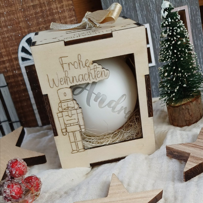 3mm Kugelbox für 6cm Kugeln SVG Datei Verpackung für Christbaumkugeln 9 Designs inkl. Anhänger Laserdatei Weihnachten Weihnachtskugel Skandi – Bild 21