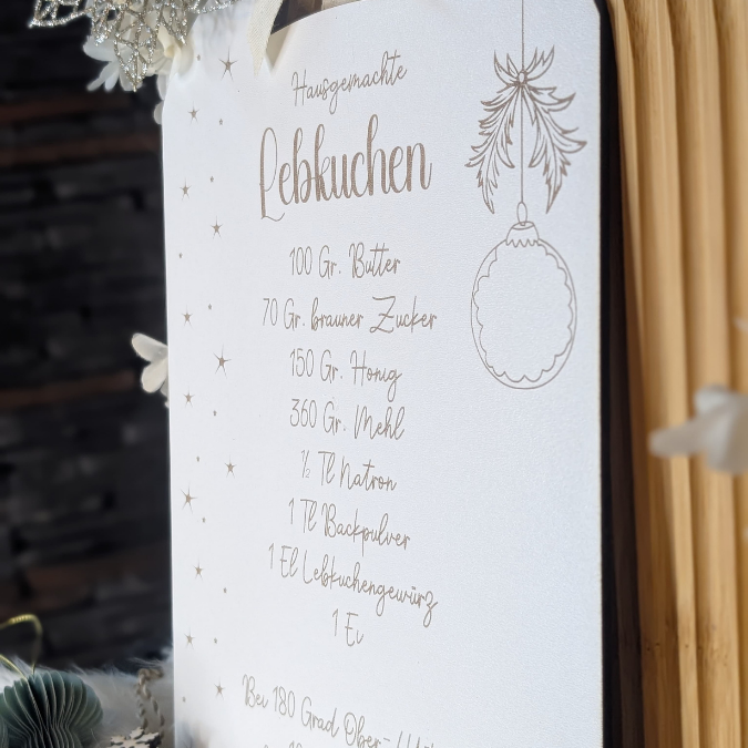 SVG Laserdatei 3 Designs Lebkuchenrezept Lebkuchen Brettchen Dekobrett Küchendeko Weihnachten kleines Mitbringsel SVG Datei Lebkuchenmann – Bild 24