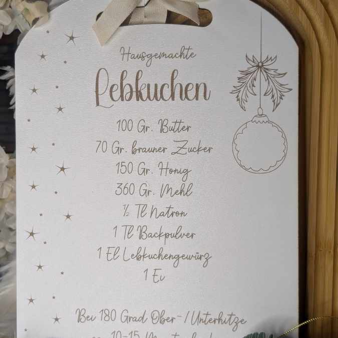SVG Laserdatei 3 Designs Lebkuchenrezept Lebkuchen Brettchen Dekobrett Küchendeko Weihnachten kleines Mitbringsel SVG Datei Lebkuchenmann – Bild 20