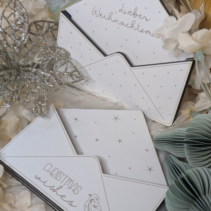 SVG Laserdatei Briefumschlag Wunschzettel Geldgeschenk Weihnachtsmann Christkind Weihnachten kleines Mitbringsel SVG Datei personalisierbar – Bild 22