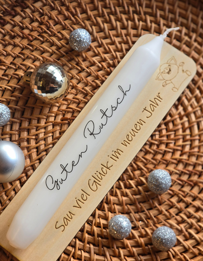 SVG Laserdatei Halter für Kerzen Silvesterkerzen Silvester Neujahr Jahreswechsel Kerzen Happy New Year personalisierbar 4 Designs SVG Datei – Bild 3