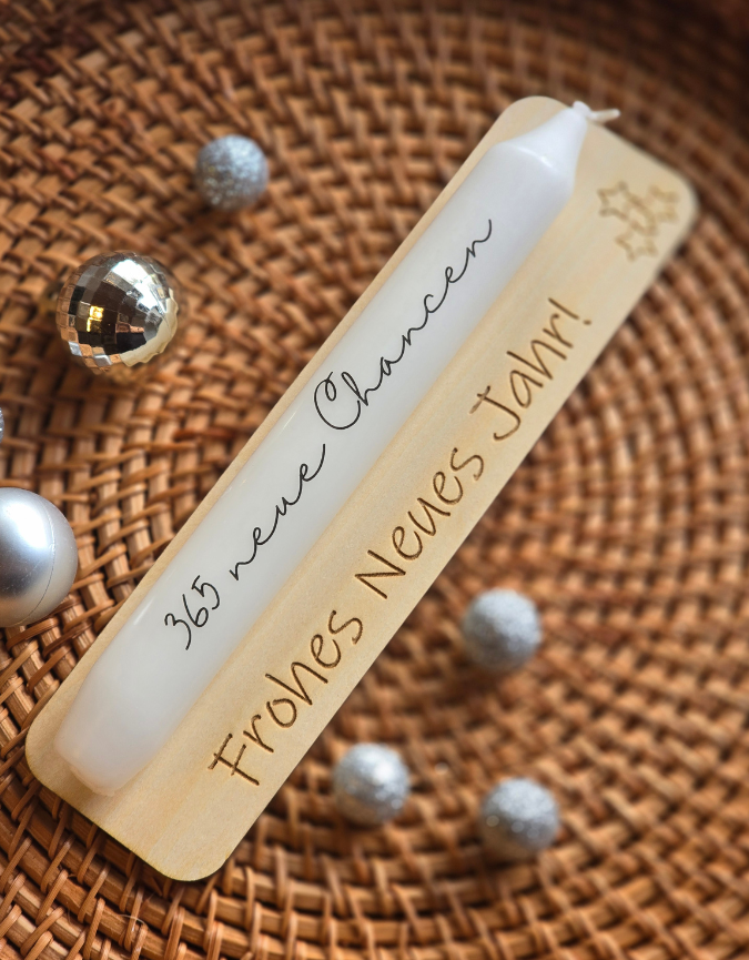 SVG Laserdatei Halter für Kerzen Silvesterkerzen Silvester Neujahr Jahreswechsel Kerzen Happy New Year personalisierbar 4 Designs SVG Datei – Bild 5