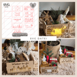 3mm Geschenkbox für Kleinigkeiten Weihnachten Weihnachtsbox Geschenkkiste SVG Laser Datei Weihnachtsmarkt to go Geschenkidee Lichtbox