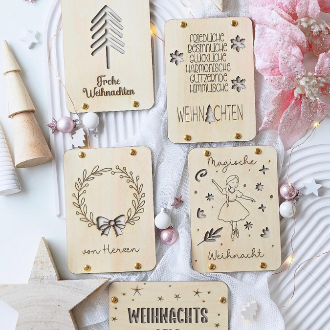 SVG Laserdatei Weihnachten Geldgeschenk Verpackung für Geld 10 Designs Gutscheinkarten SVG-Datei Weihnachtsgeld Skandi Geldkarten Magisch – Bild 18