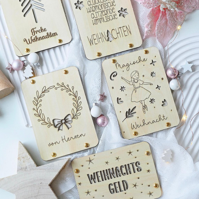 SVG Laserdatei Weihnachten Geldgeschenk Verpackung für Geld 10 Designs Gutscheinkarten SVG-Datei Weihnachtsgeld Skandi Geldkarten Magisch – Bild 20