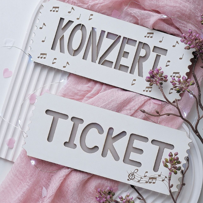 SVG Laser Datei Verpackung für Konzerttickets Tickets Konzertkarten Musik Festival Geschenkidee Weihnachtsgeschenk personalisierbar Konzert – Bild 3