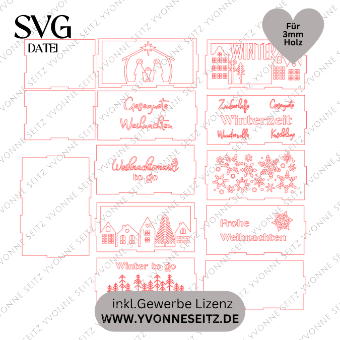3mm Geschenkbox für Kleinigkeiten Weihnachten Weihnachtsbox Geschenkkiste SVG Laser Datei Weihnachtsmarkt to go Geschenkidee Lichtbox – Bild 2