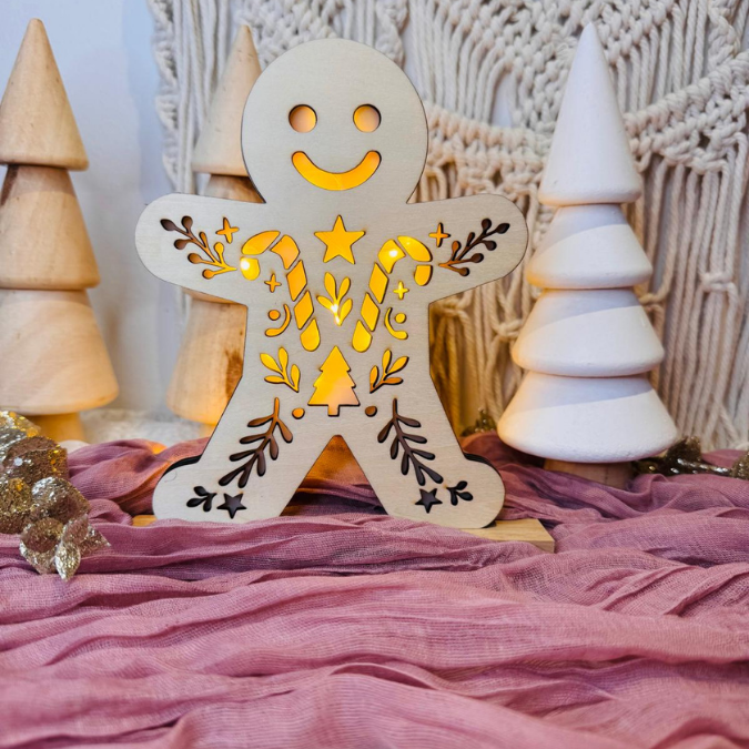 SVG Laser Datei Licht Lebkuchenmann für Transparentpapier Lichterkette Lichtdatei Lebkuchenmännchen Laserdatei Winterdeko Weihnachten – Bild 15