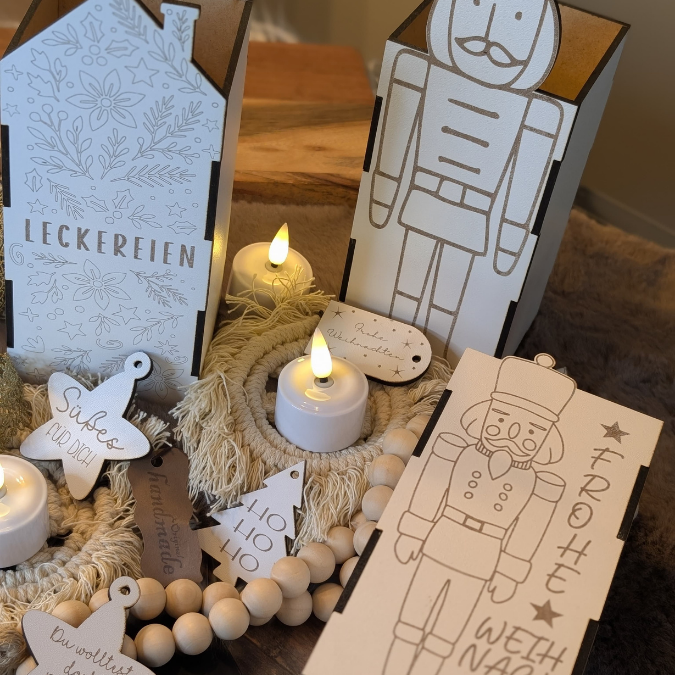3mm 4mm SVG Laserdatei Weihnachts Geschenkbox Nussknacker Box für Flaschen oder Süßigkeiten Kiste inkl Geschenkanhänger Geschenkidee Weihnachten Winter – Bild 22