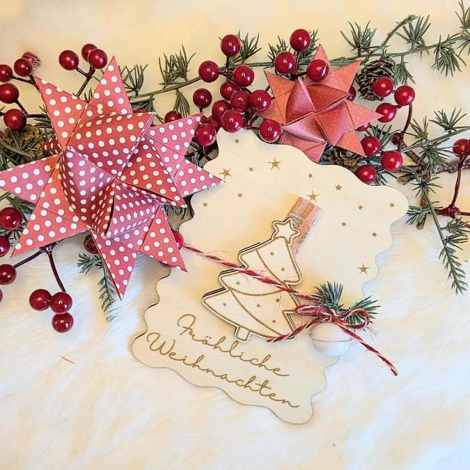 SVG Datei Verschiedene Designs Laserdatei Karten für Gutscheine Geld Blumen Weihnachten Nikolaus Christkind Geldgeschenk Verpackung Geld – Bild 22