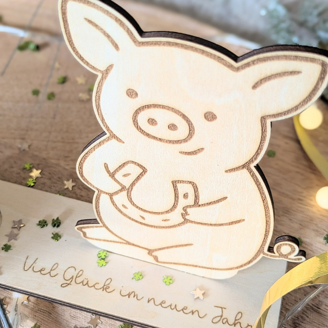 SVG Laserdatei Glücksschweine 3mm 4mm Aufsteller Tischdeko Silvester Glück Glücksbringer Mitbringsel Silvester Neujahr Datei Laser – Bild 13