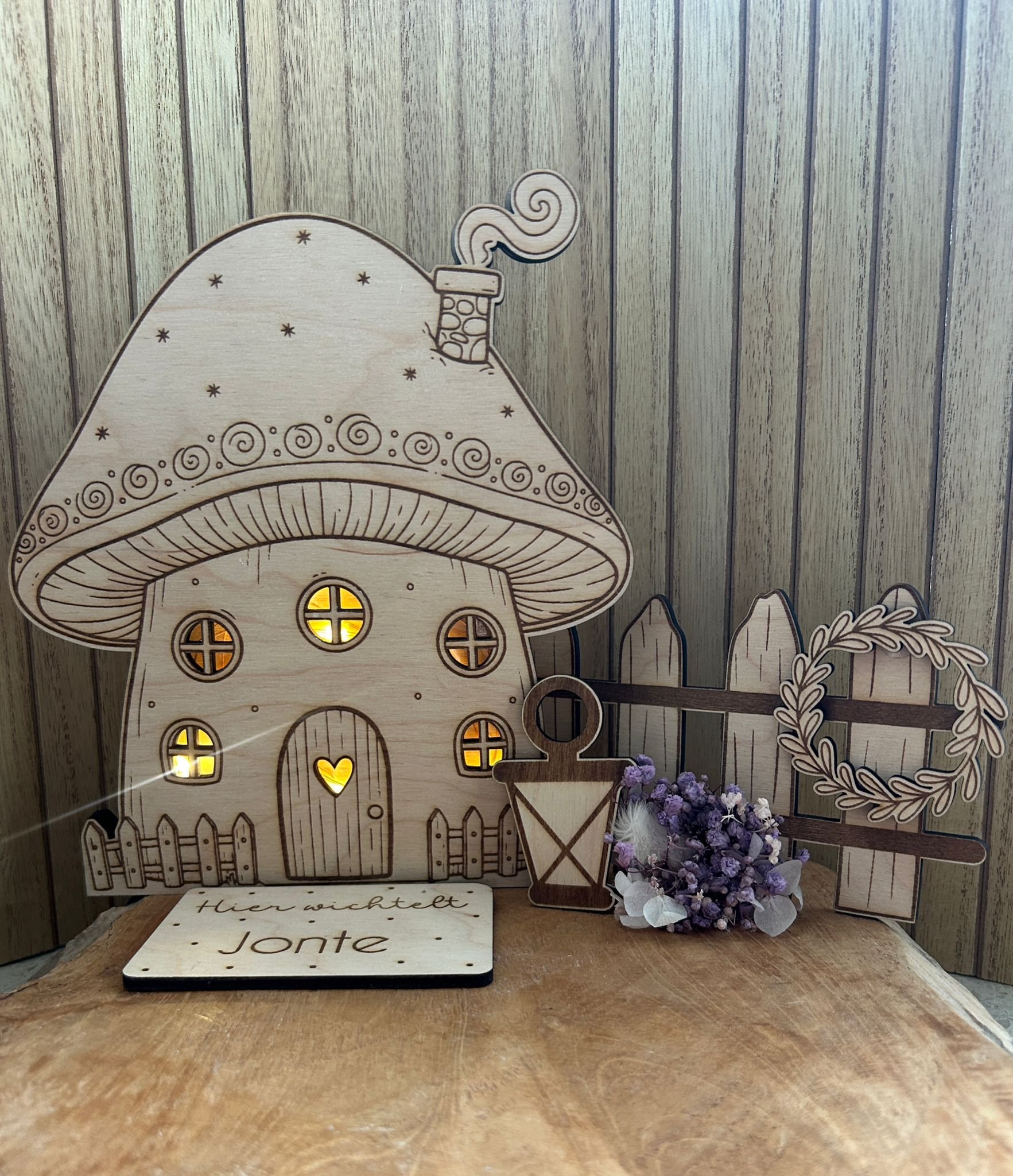 SVG Laser Datei Wichtelhaus zum beleuchten Wichtel Weihnachten Weihnachtswichtel Pilzhaus Feenhaus Wichtelidee Skandi Elfenhaus Kinder – Bild 9