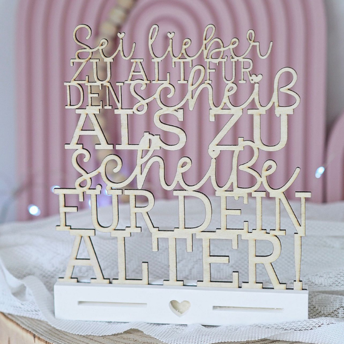 SVG Laserdatei Klötzchenschrift Klötzchen "Sei lieber zu alt für den scheiß als zu scheiße für dein Alter" SVG Datei Klötzchendatei – Bild 3