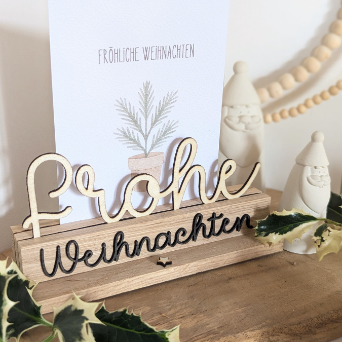 Postkarten Druckvorlage 2 Designs Fröhliche Weihnachten PDF Karte Geschenkkarte Printable Postkarte – Bild 4
