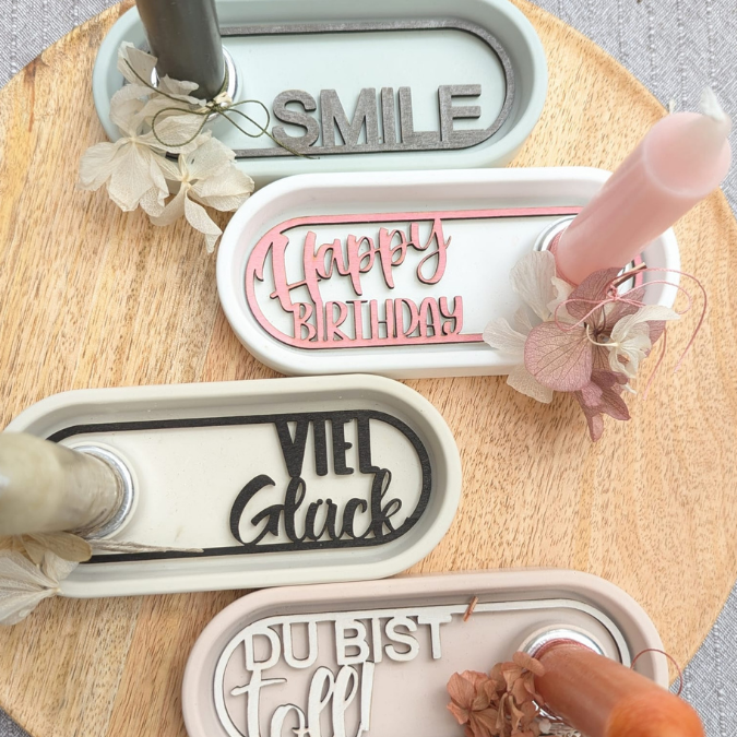 SVG Laserdatei 12 Designs Einleger für kleines ovales Deko Tablett Geburtstag Happy Moments Du bist toll Geschenkidee Mitbringsel SVG Datei – Bild 15