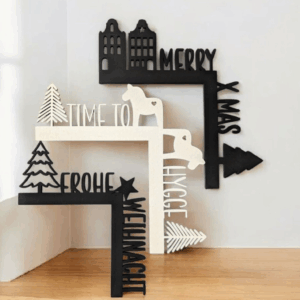 SVG Laserdatei 3 Designs Türrahmen Kanten Weihnachtsdeko Hygge Dala Weihnachten Türdeko Tür Türkante Wohnzimmer hyggelig Winter SVG Datei