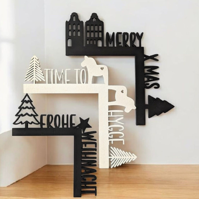 SVG Laserdatei 3 Designs Türrahmen Kanten Weihnachtsdeko Hygge Dala Weihnachten Türdeko Tür Türkante Wohnzimmer hyggelig Winter SVG Datei – Bild 9