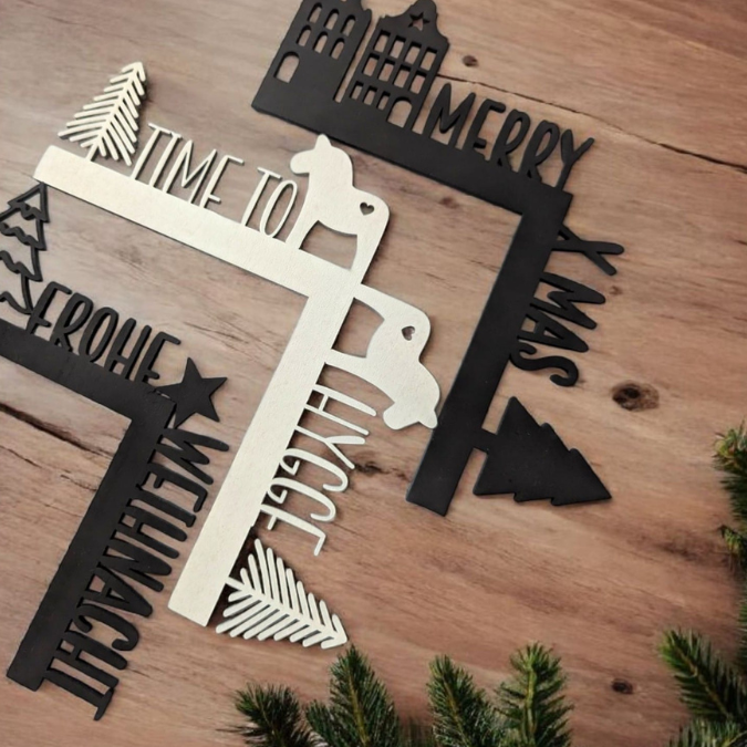 SVG Laserdatei 3 Designs Türrahmen Kanten Weihnachtsdeko Hygge Dala Weihnachten Türdeko Tür Türkante Wohnzimmer hyggelig Winter SVG Datei – Bild 6