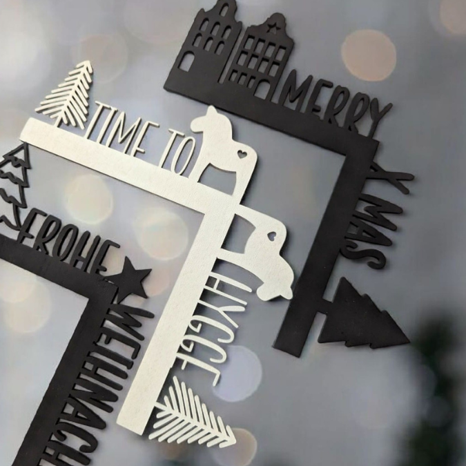 STL 3D Druck Datei Türrahmen 3 Designs Weihnachten Türkante Hygge Merry Xmas Frohe Weihnacht 3D-Druck Winterdeko Weihnachtsdeko Türdeko Tür – Bild 5