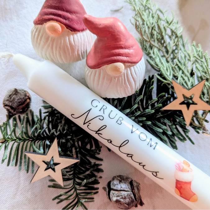 Nikolaus Christkind Weihnachtsmann Gruß PDF Kerzen Tattoo Vorlage A4 Kerzentattoos zum selber drucken für Wasserschiebefolie DIGITALE DATEI – Bild 4